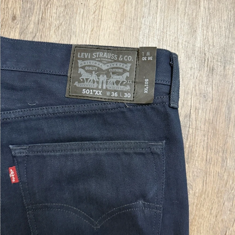 Levi’s 501XX • Dark Wash Straight Leg Button Fly Jeans